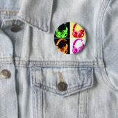 4色ヘッドフォンポップ・アートのアートヘッドフォン 缶バッジ (インサイチュ)