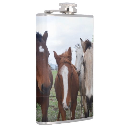 4色違う馬、スキットル フラスク (右)