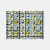 4色Budgies フリースブランケット (正面(横))