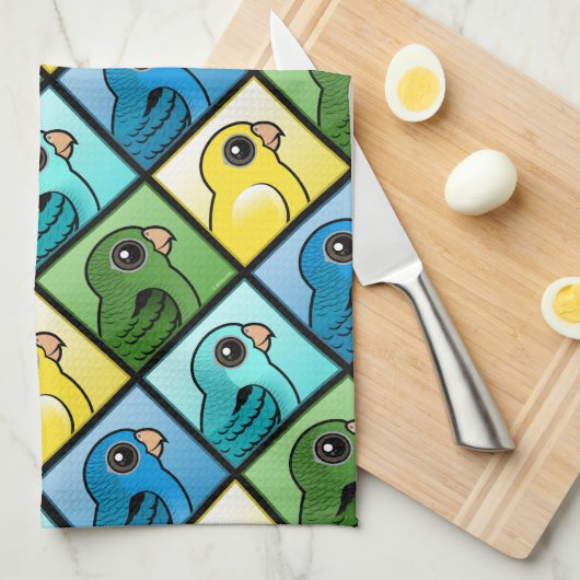 4色Linnies キッチンタオル (四つ折り)