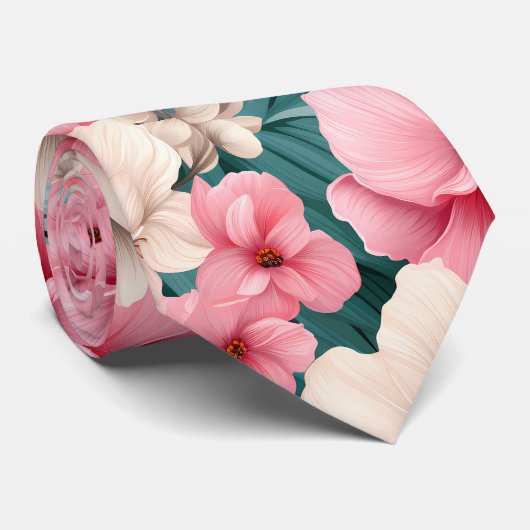 #4花柄 ネクタイ (ロール)