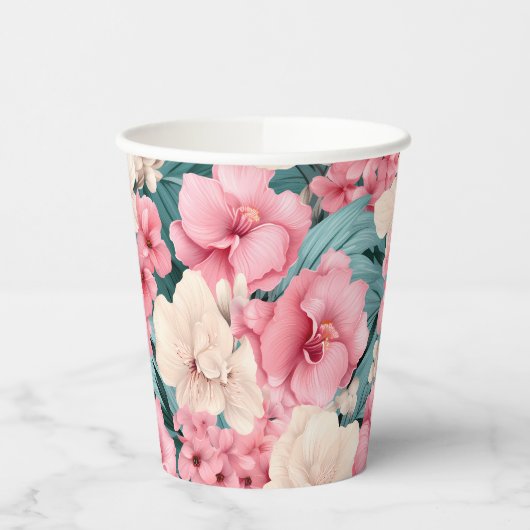 #4花柄 紙コップ (左)