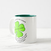 4葉のクローバーのマグ ツートーンマグカップ (正面左)