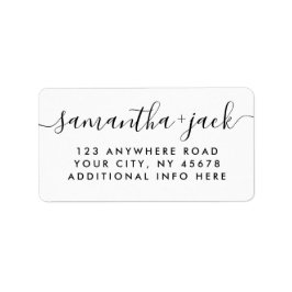 4行モダンの結婚スタイリッシュ差出人住所 ラベル