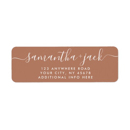 4行モダン結婚のスタイリッシュ差出人住所 ラベル (正面)