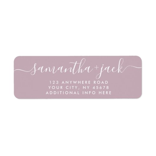 4行モダン結婚のスタイリッシュ差出人住所 ラベル (正面)