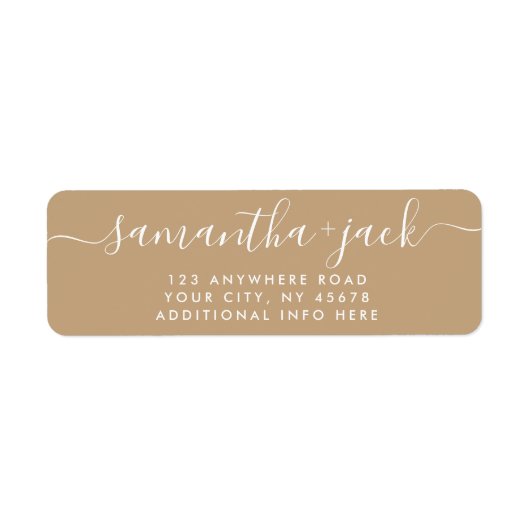 4行モダン結婚のスタイリッシュ差出人住所 ラベル (正面)