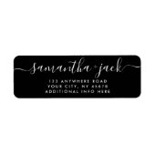 4行モダン結婚のスタイリッシュ差出人住所 ラベル (正面)