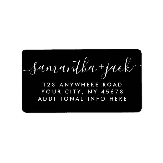 4行モダン結婚のスタイリッシュ差出人住所 ラベル (正面)