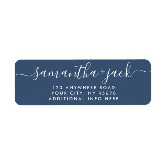 4行モダン結婚のスタイリッシュ差出人住所 ラベル (正面)