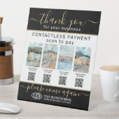 4製品イメージ、QRコード、ビジネスロゴのアップロード 台座サイン (インサイチュ)