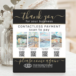 4製品イメージ、QRコード、ビジネスロゴのアップロード 台座サイン