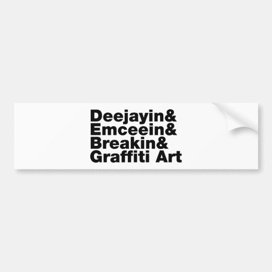 4要素のヒップホップ バンパーステッカー (正面)