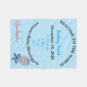 4要素男の赤ちゃんラトルブルーフリースブランケット フリースブランケット (正面(横))