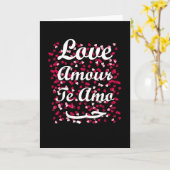 4言語の愛アラビア語フランスのイタリアン英語 カード (黄色い花)