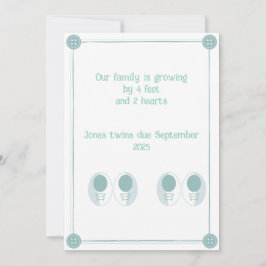 4足、2ハートツイン妊娠の発表 招待状