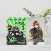 4輪バイク 誕生日 写真 招待状 / クアッドバイク (スタンド正面)