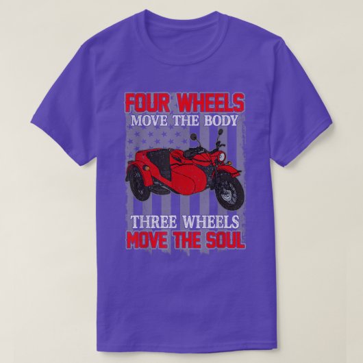 4輪移動体バイクバイクもしくは自転車に乗る人3移動 Tシャツ (デザイン正面)