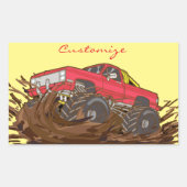 4輪車マッドトラックThunder_Cove 長方形シール (正面)