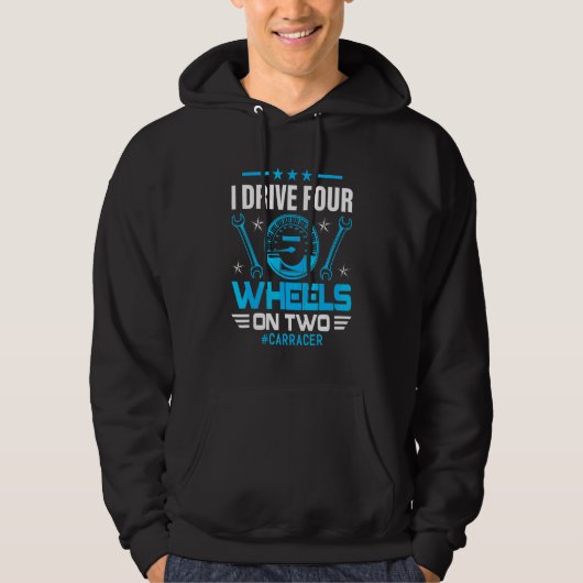 4輪駆動レーシングカー駆動ドライバーグラフ パーカ (正面)