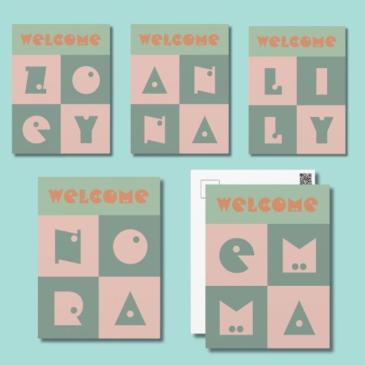 4通新生児女父母祝辞 ポストカード