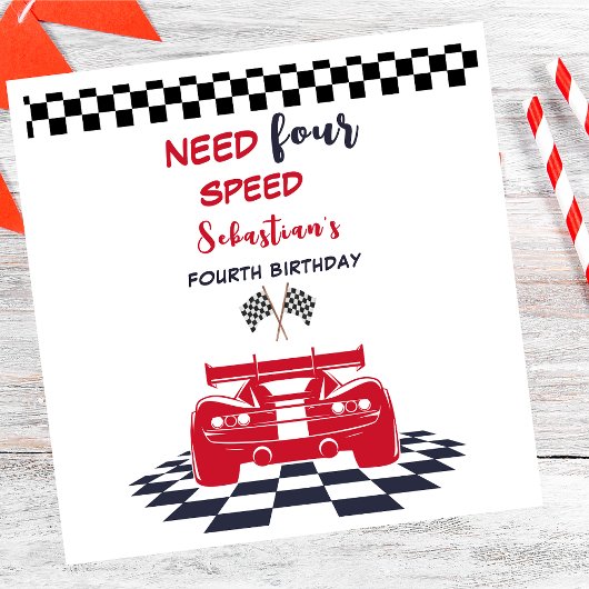 4速で4速の子供の誕生日 スタンダードランチョンナプキン