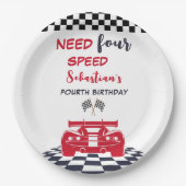 4速で4速の子供の誕生日 ペーパープレート (正面)