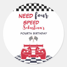4速で4速の子供の誕生日 ラウンドシール