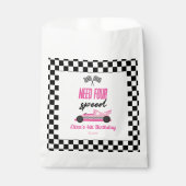 4速ピンクレースカー4th誕生日パーティー フェイバーバッグ (正面)