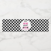 4速ピンクレースカー4th誕生日パーティー ペットボトルラベル (シングルラベル)