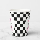 4速ピンクレースカー4th誕生日パーティー 紙コップ (左)