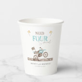 4速ブルーダートバイク誕生日紙カップが必要 紙コップ (正面)