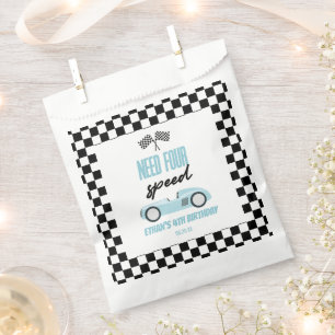 4速ブルーレースカー4th誕生日パーティー フェイバーバッグ