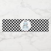 4速ブルーレースカー4th誕生日パーティー ペットボトルラベル (シングルラベル)