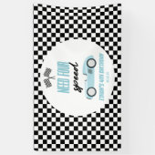 4速ブルーレースカー4th誕生日パーティー 横断幕 (縦)