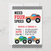 4速モンスタートラックレースカーが必要4th 招待状 (正面)