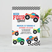 4速モンスタートラックレース4歳の誕生日を必要とする 招待状 (スタンド正面)