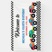 4速モンスタートラックレース4歳の誕生日を必要とする 横断幕 (縦)