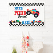 4速モンスタートラックレース4thバースデーバが必要 横断幕 (インサイチュ)