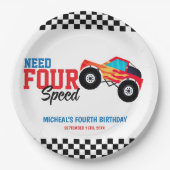 4速モンスタートラック紙ナプキンが必要 ペーパープレート (正面)