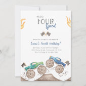 4速モンスタートラック4th誕生日が必要 招待状 (正面)