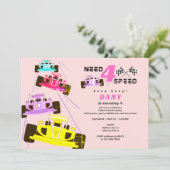 4速レーサーガールカーレース4th誕生日を必要とする 招待状 (スタンド正面)