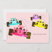 4速レーサーガールカーレース4th誕生日を必要とする 招待状 (裏面)