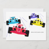 4速レーサーボーイカーレース4th誕生日を必要とする 招待状 (裏面)