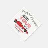 4速レースカー4th誕生日パーティーが必要 スタンダードカクテルナプキン (角)