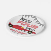 4速レースカー4th誕生日パーティーが必要 ペーパープレート (アングル)