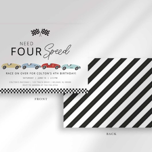 4速4歳の誕生日招待状 招待状