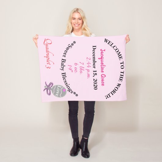 4連ベビーガールピンクラトルフリースブランケット フリースブランケット (インサイチュ)