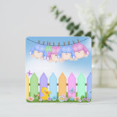 4連ベビーシャワー 招待状 (スタンド正面)