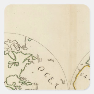 4部の世界地図 スクエアシール